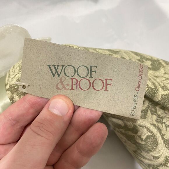 Vintage Woof & Poof 2000 Angel Green Tapestry Brocade Dress 18 In With Paper Tag - Picture 7 of 10